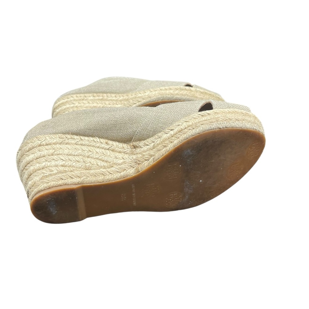 Tory Burch Cream Beige Espadrille Filipa Wedges 8 B Neutral Coastal - Picture 7 of 8